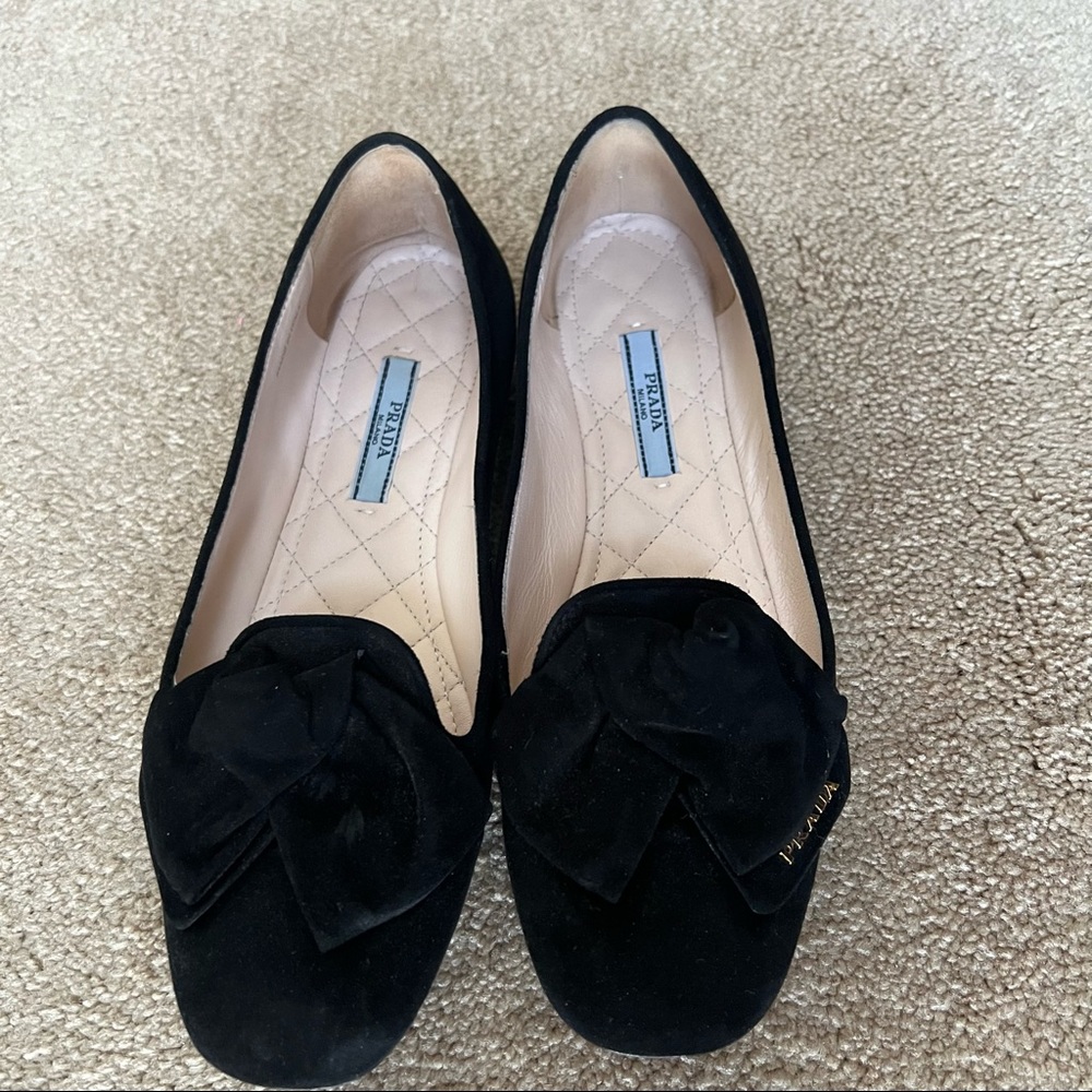 Prada suede leather flat